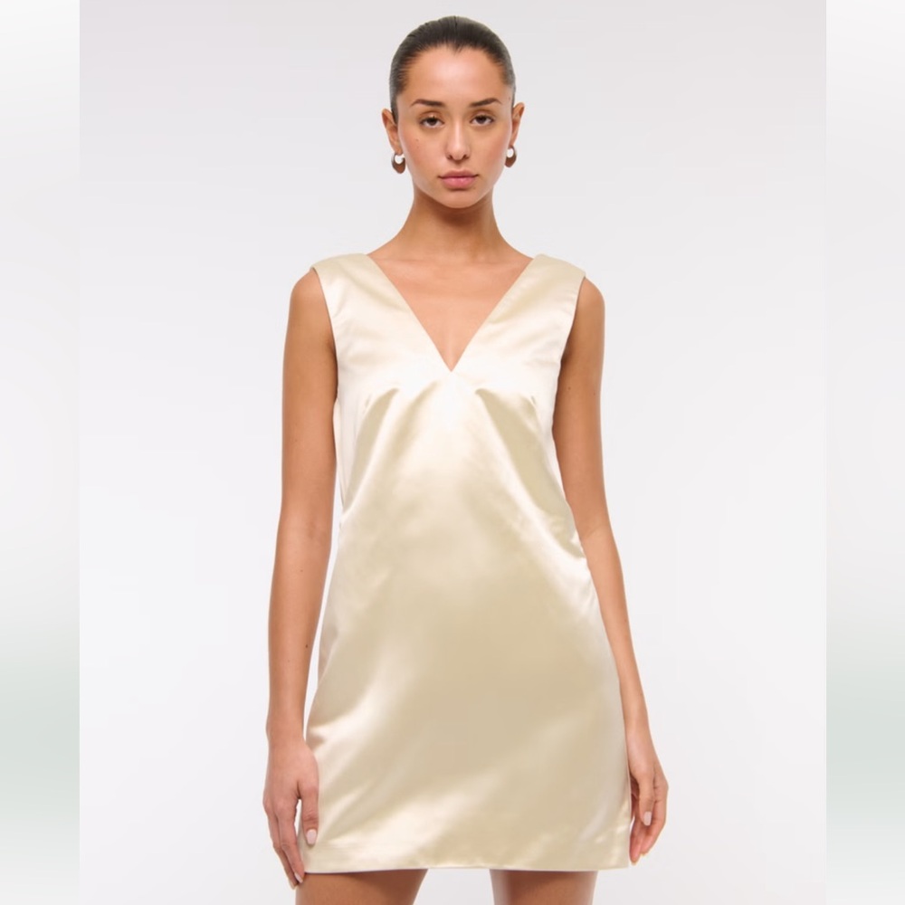 Plunge Bow-Back Mini Dress